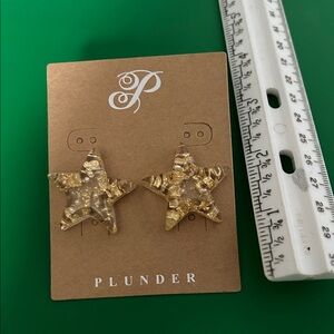 Plunder Gold and Clear Stud Earrings